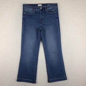 Nicole Miller Jeans Womens 14 Blue SOHO High Rise Ankle Flare Medium Wash Denim